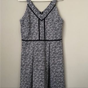 Mossimo Fit 'n Flare Black White Stripe dress